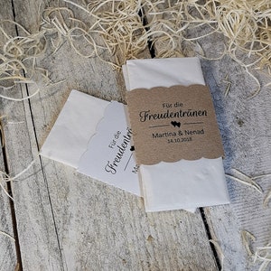 25 banderuole lacrime di gioia fazzoletti di carta kraft personalizzati battesimo matrimonio comunione cresima