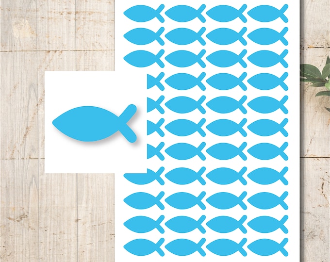 44 Fish Stickers Gold Silver Baptism Wedding Communion Confirmation Color Selection