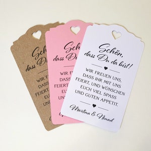 15 Willkommenskarten Geschenkanhänger Tags Etiketten Tags Gift Tags personalisiert Schön, dass du da bist Gastgeschenke Bild 3