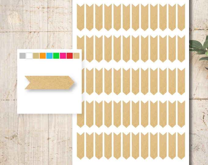 60 Kraft Paper Stickers Color Selection Planner Arrows