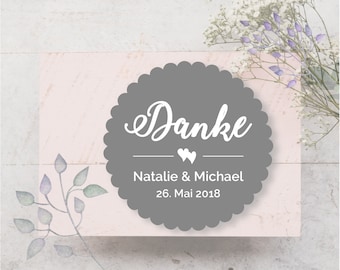 24 Aufkleber Etiketten Danke Sticker Hochzeit Taufe Kommunion Konfirmation