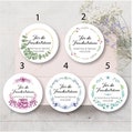 Floral stickers “For the tears of joy” – 5 designs – personalized – 3 sizes (5/6/8 cm) – perfect for weddings & tissues product logo