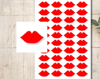 40 Lips Stickers Color Selection