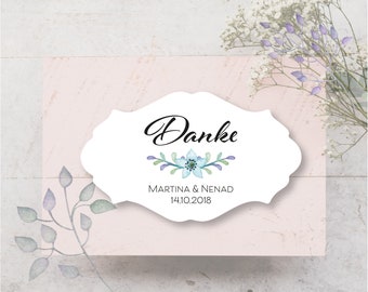 24 Etichette Adesivo Sticker Grazie Floral Battesimo Comunione Conferma Matrimonio Matrimonio