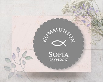 24 Aufkleber Sticker Etiketten Kommunion Taufe Konfirmation Firmung