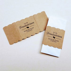 40 banderuole lacrime di gioia fazzoletti di carta kraft personalizzati battesimo matrimonio comunione cresima