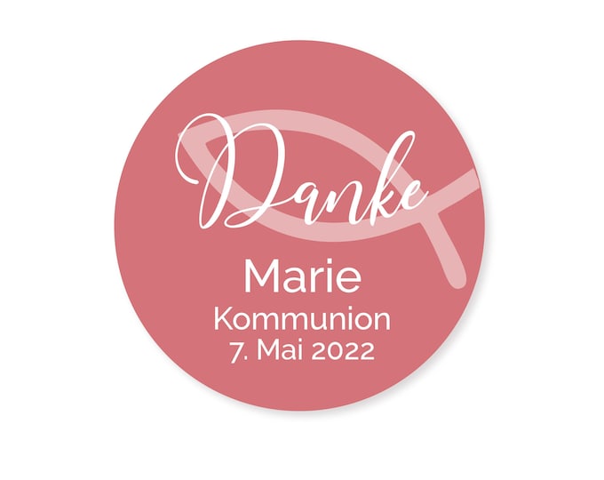 24 stickers/labels for thank you, baptism, wedding, communion, confirmation