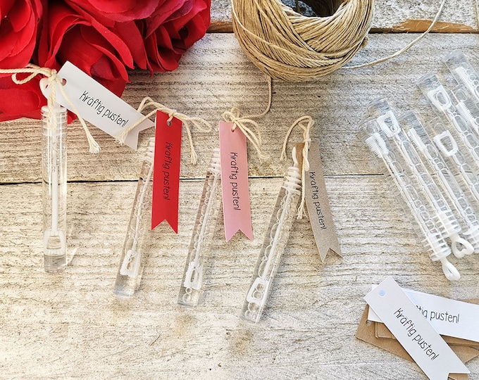 25 Gift Tags Labels Wedding Soap Bubbles Tags Gift Tags Baptism Wedding Communion Confirmation Guest Gifts