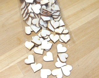 50 pieces heart wooden heart laser cut decoration confetti table decoration craft accessories