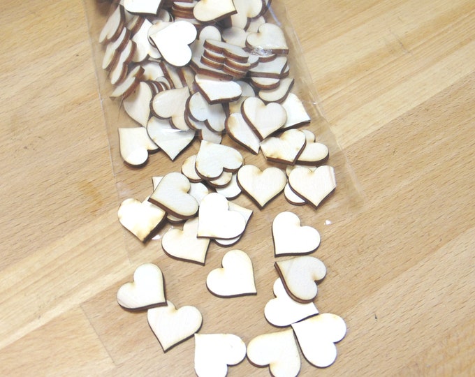 50 pieces heart wooden heart laser cut decoration confetti table decoration craft accessories