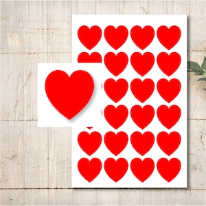 24 adesivi cuore selezione colore matrimonio battesimo comunione cresima