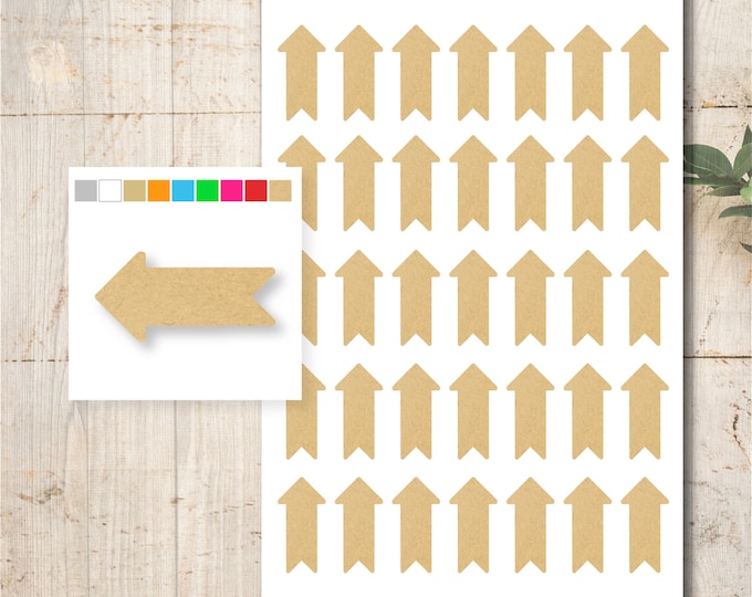 35 Arrows Stickers Labels Kraft Paper