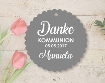 25 Geschenkanhänger Tags Etiketten Danke Kommunion Konfirmation Taufe Kommunion Konfirmation