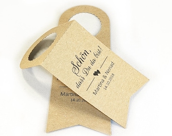 10 Flaschenanhänger Geschenkanhänger Etiketten Schön, dass Du da bist Tags Gift Tags Taufe Hochzeit Kommunion Konfirmation