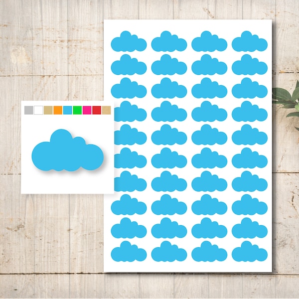 40 Wolken Clouds Aufkleber Sticker Farbauswahl