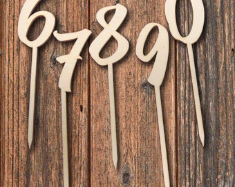 Cake Topper Numbers, Cake Topper, Cake Topper, Cake Topper, Natural, Laser Cut Wood