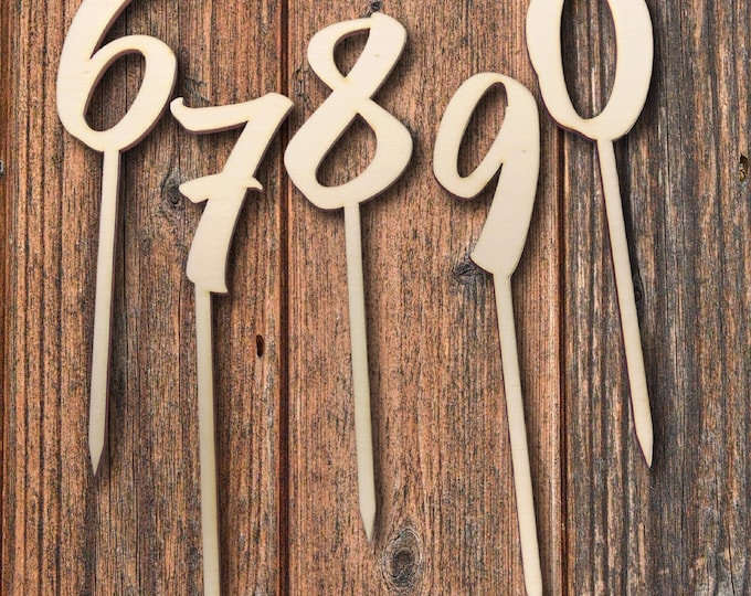 Cake Topper Numbers, Cake Topper, Cake Topper, Cake Topper, Natural, Laser Cut Wood