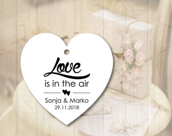 25 Gift Tags Labels Tags Gift Tags Love is in the air Baptism Wedding Communion Confirmation Guest Gifts