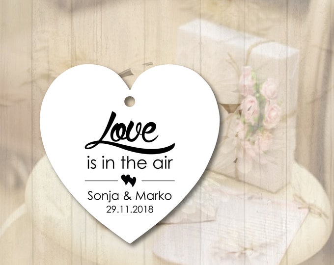 25 Gift Tags Labels Tags Gift Tags Love is in the air Baptism Wedding Communion Confirmation Guest Gifts