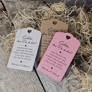 15 welkomstkaarten, cadeaukaartjes, labels, cadeaukaartjes, gepersonaliseerd, leuk dat je er bent, feestartikelen