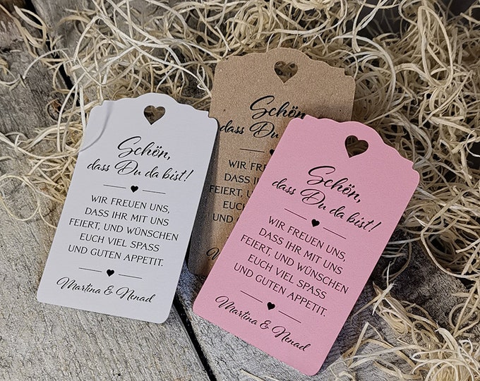 10 Welcome Cards Gift Tags Labels Tags Gift Tags personalized Nice that you are here Guest Gifts