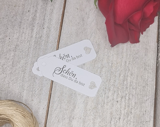 25 Gift Tags Labels Nice that you are here Tags Gift Tags Baptism Wedding Communion Confirmation