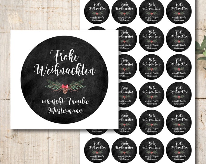 Merry Christmas stickers | personalized Christmas stickers | gift wrapping labels | Christmas stickers