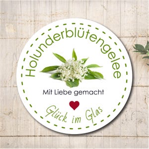Etichette adesive in gelatina di fiori di sambuco Etichette adesive personalizzate Sciroppo di fiori di sambuco Bacca di sambuco