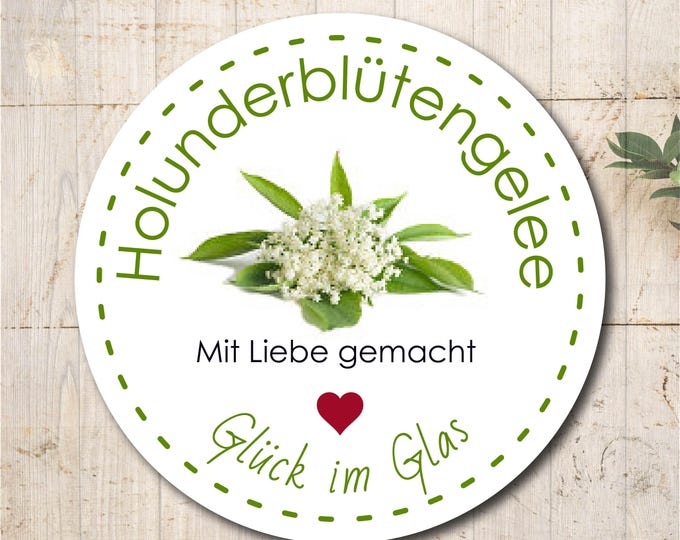 Elderflower jelly stickers labels stickers personalized elderflower syrup elderberry