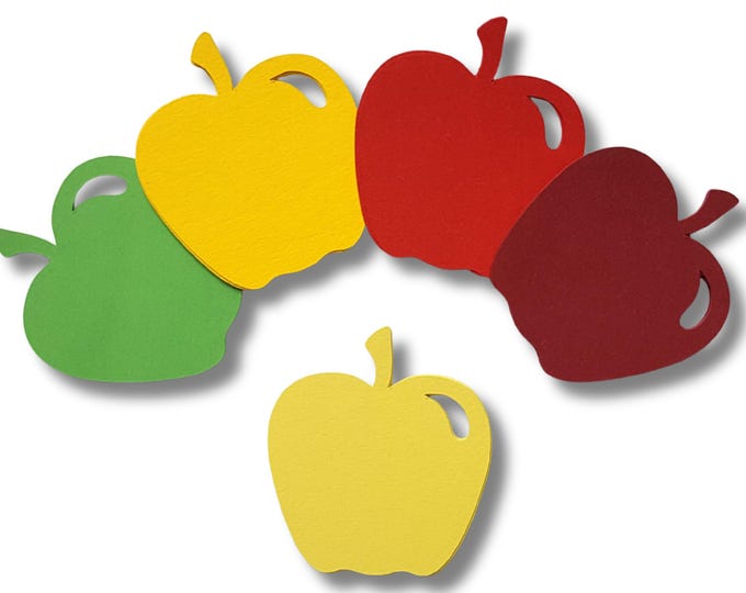25 Geschenkanhänger Apfel – Papier Etiketten für Hochzeit, Taufe, Kommunion, Konfirmation oder Geburtstag – Handgemacht