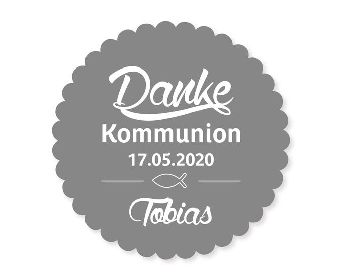 Personalized communion stickers | Thank you stickers with names and dates | Labels for party favors | Communion decorations