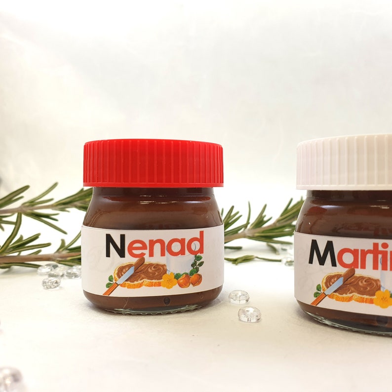 10 Nutella Sticker Adesivi Etichette Regali Comunione di nozze Cresima Compleanno Personalizzato immagine 3