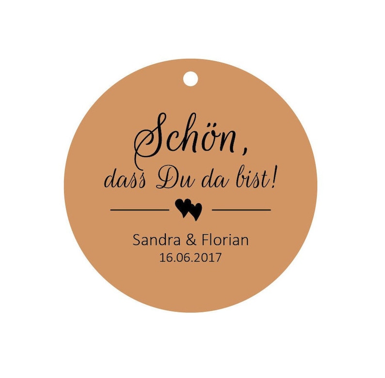 30 Geschenkanhänger Etiketten Schön, dass Du da bist Tags Gift Tags personalisiert Taufe Hochzeit Kommunion Konfirmation Gastgeschenke Bild 3