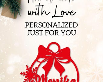 Personalisierte Holz Weihnachtskugeln mit Namen – Handgefertigter Christbaumschmuck – Geschenkidee zu Weihnachten
