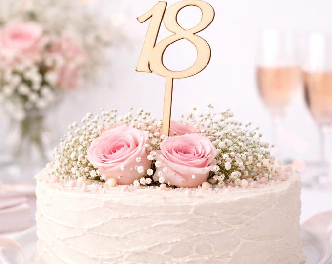 Cake Topper Numbers, Cake Topper, Cake Topper, Cake Topper, Natural, Laser Cut Wood