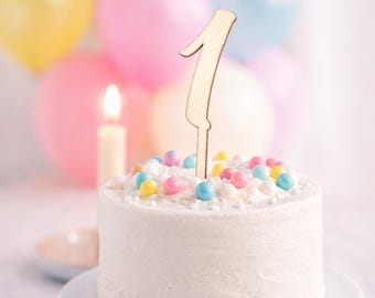Holz Cake Topper Zahl – Geburtstag Tortenstecker aus Holz – Zahlen 1–9 – Tortendeko Geburtstag – Handmade Kuchendeko