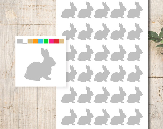 30 Bunny Stickers Color Selection Easter