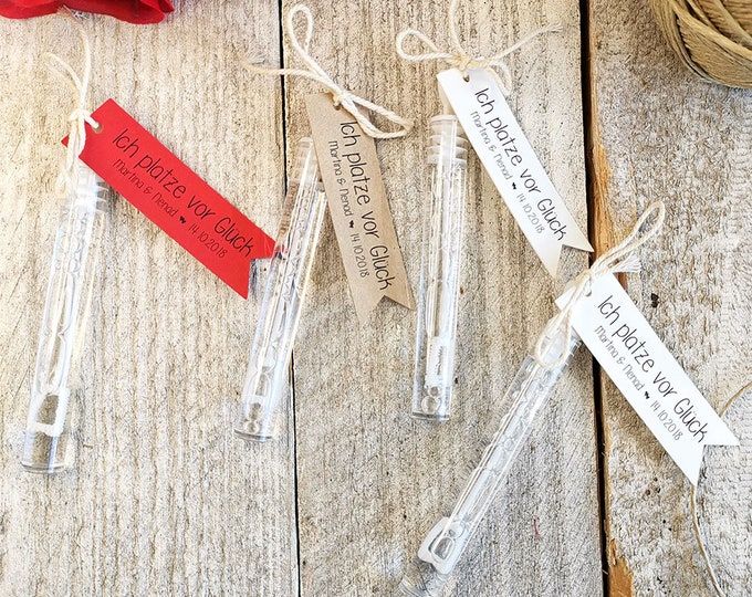 25 Gift Tags Labels Wedding Soap Bubbles Tags Gift Tags personalized Baptism Wedding Communion Confirmation Guest Gifts