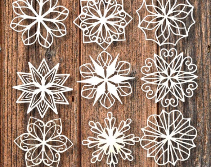 CHRISTMAS Christmas ornaments Set of 9 Christmas decorations Wooden laser cut ornament pendant wooden pendant