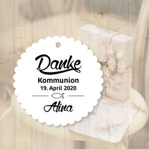 25 Geschenkanhänger Tags Etiketten Danke Kommunion Konfirmation Taufe Kommunion Konfirmation Bild 1