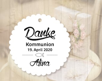 25 Geschenkanhänger Tags Etiketten Danke Kommunion Konfirmation Taufe Kommunion Konfirmation