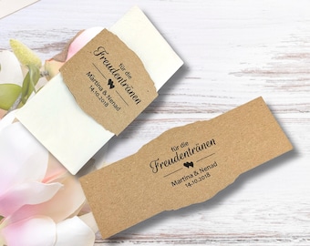 25 tears of joy banderole personalized color selection handkerchiefs baptism wedding communion confirmation guest gifts