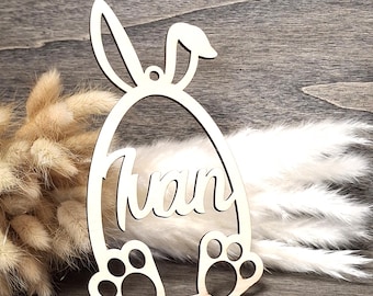 EASTER Easter Bunny personalized with name Wood Laser Cut