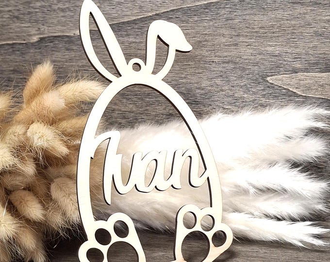 EASTER Easter Bunny personalized with name Wood Laser Cut