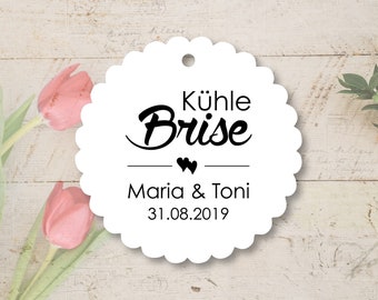 25 Geschenkanhänger Etiketten kühle Brise Tags Gift Tags personalisiert Taufe Hochzeit Kommunion Konfirmation Gastgeschenke