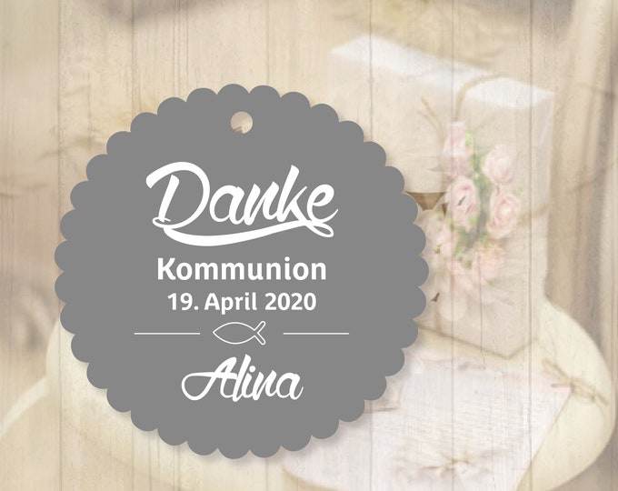 25 Gift Tags Labels Thank You Communion Confirmation Baptism Communion Confirmation