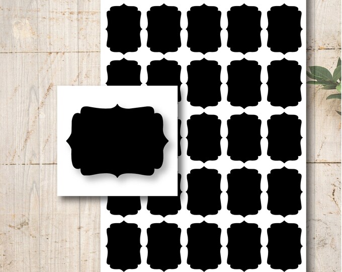 Chalkboard Film Black Self-Adhesive Label Sticker Labels 25 Pieces