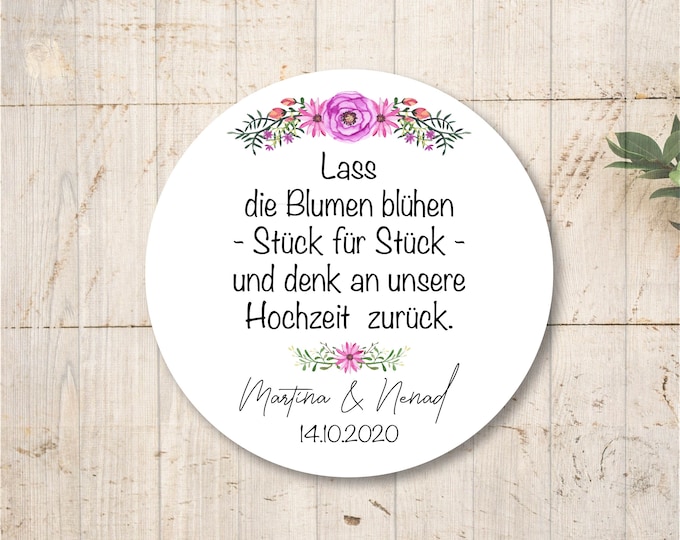 Flower Seed Stickers – Let the Flowers Bloom – Self-Adhesive & Customizable (4–8 cm)