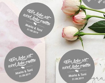 24 Stickers Labels He who sows love will reap love Stickers Personalized Communion Confirmation Baptism Wedding