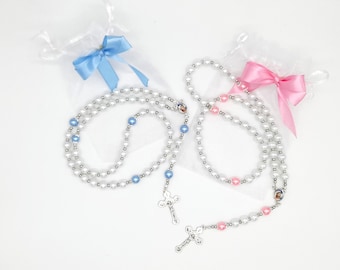 Rosary personalized for baptism communion confirmation gift color selection